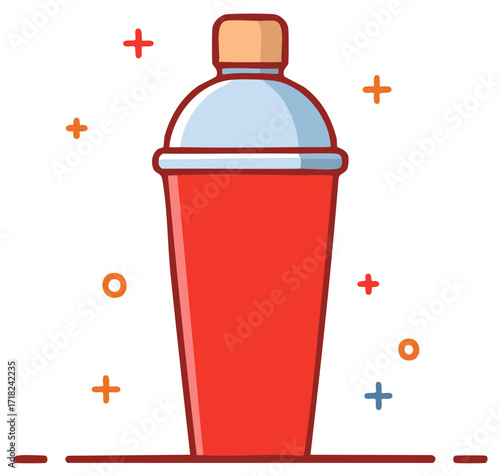 Colorful Illustration of a Beverage Shaker Vector Design