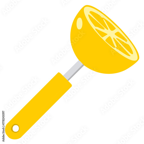 Vibrant yellow half cut lemon citrus juicer kitchen utensil icon