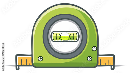Cartoon Style Level and Tape Measure Combining Two Tools for Accurate Measurement