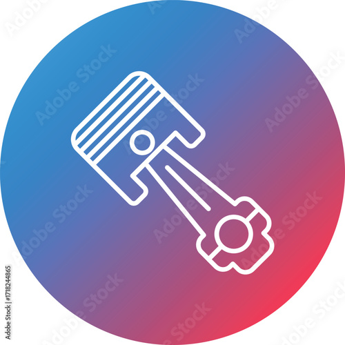 Piston Line Gradient Circle Background Icon