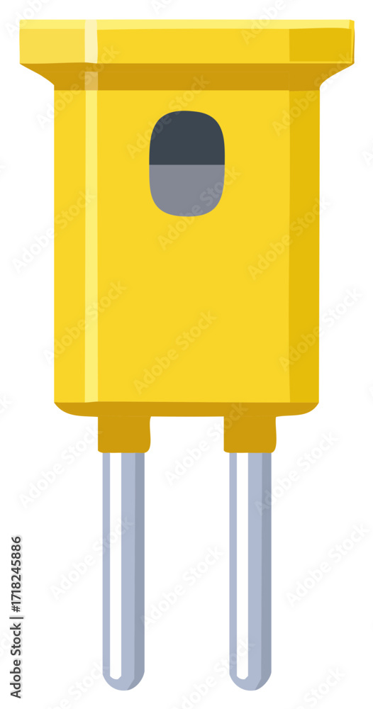 custom made wallpaper toronto digitalBright yellow electrical plug with silver pins and a dark window detail