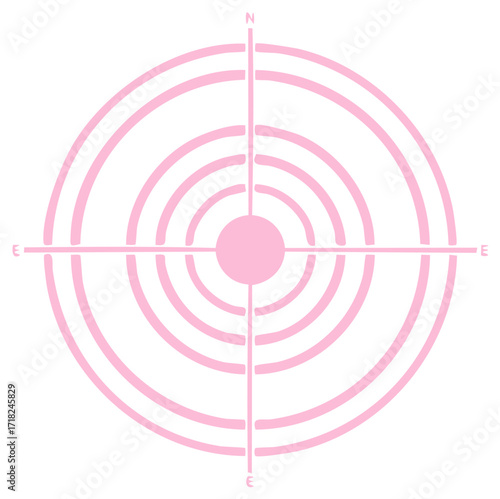 Pink Compass Target Reticle Graphic for Aim and Navigation