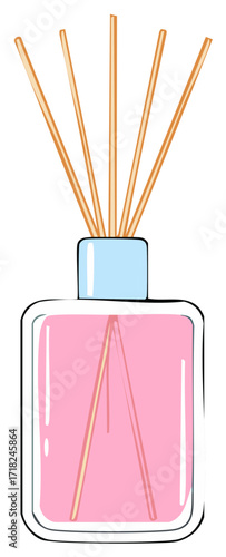 Pink Room Fragrance with Reed Diffuser Sticks for Scent Aromatherapy and Stylish Home Decor