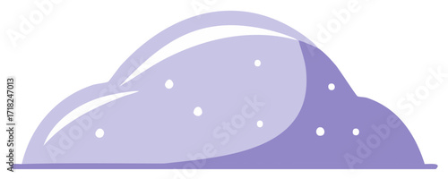 Stylized Hill with Snowfall Depicting Winter Landscape in Muted Purple and White Colors