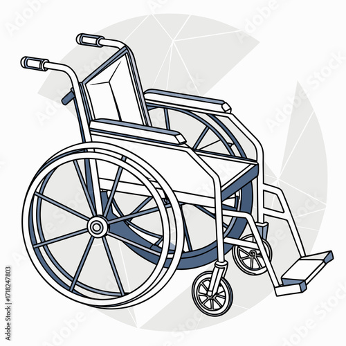 Illustration of a manual wheelchair
