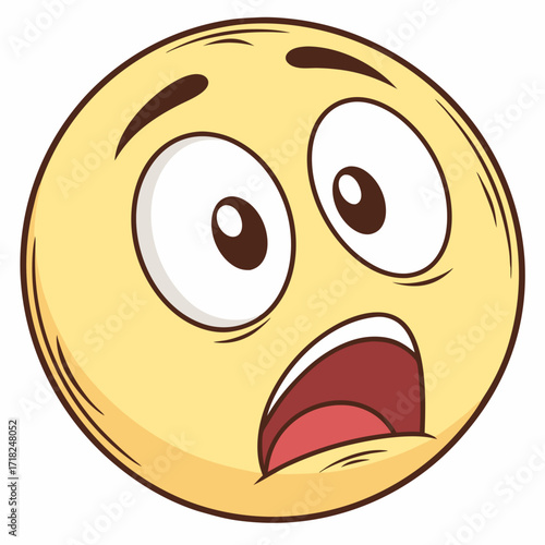 Cartoon emoji with a shocked expression