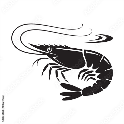 Black and white abstract fish vector illustration tattoo design