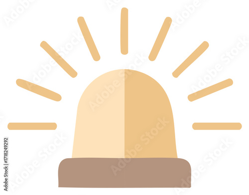 Flashing Yellow Emergency Siren Light Illustration for Alerts and Warnings