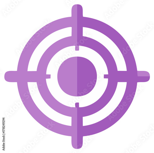 Purple target crosshair icon for aiming precision and business goals