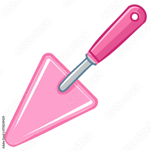 Pink Pie Server Icon Illustration, Kitchen Tool with Rounded Handle