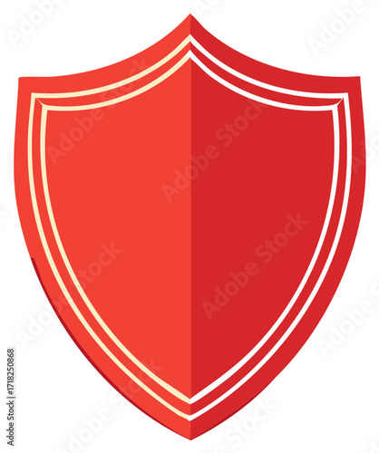 Free Download Red shield emblem with light outlines for protection or heraldry simple and clean - GFXLoad