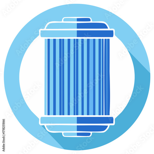 Blue Oil Filter Icon Circular Design Automotive Industry Part