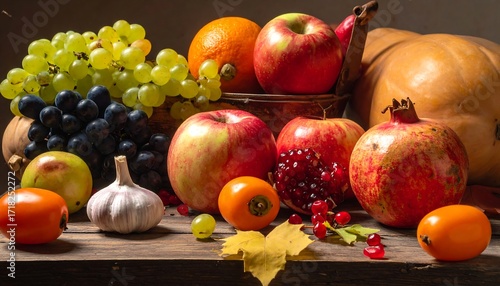 Autumn fruit still life