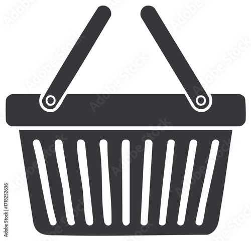 Shopping Basket Icon Flat Design Simple Retail Supermarket Cart Symbol