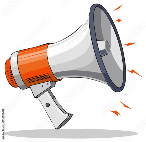Vector illustration of a megaphone emitting sound waves