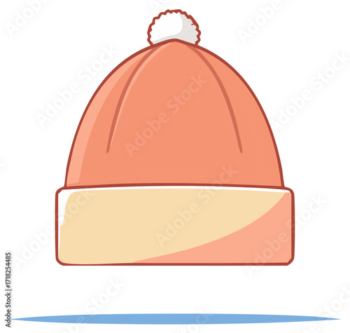 Cozy knitted winter hat with pom pom for cold weather protection