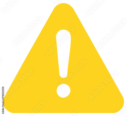 Yellow Triangular Warning Sign With Exclamation Point Symbol Alerting Danger Ahead