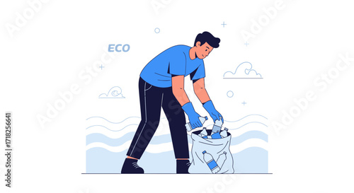 Volunteering Efforts: A Man's Dedication to Environmental Sustainability and Eco Action