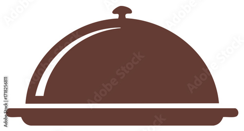 Closed Brown Serving Dish Illustration