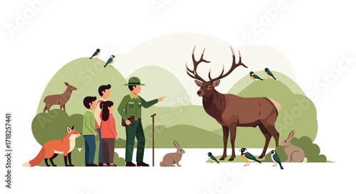 Wildlife Expedition Guide Educates Group About Diverse Animals in Natural Setting
