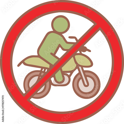 No motorcycles symbol sign prohibiting motorbikes for safety and traffic control