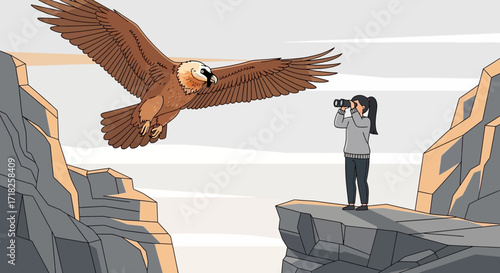 Witnessing Majestic Flight: A Bird Watcher's Observation of a Powerful Eagle