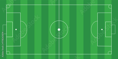 Football field. Football field lines style. Black field and stadium outline scheme on white background.