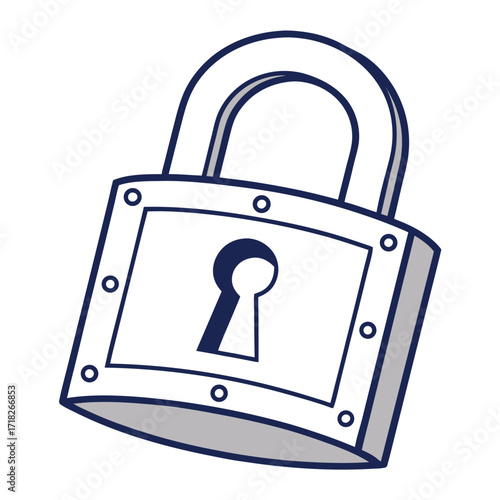 Lock icon with a keyhole isolated on white background