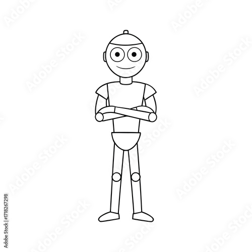  futuristic humanoid robot character standing