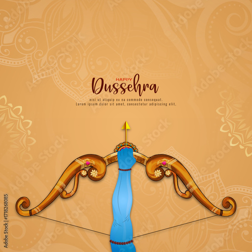 Happy Dussehra Indian festival mythological elegant background