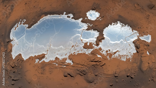 Mars Surface Texture of Water Ice Patches, Full Frame Top View