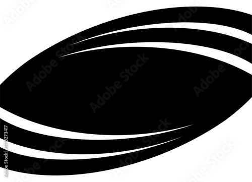 Symmetrical black on white background vector pattern of curved thick lines. Sports design element. Logo. Vector background. Place for text
