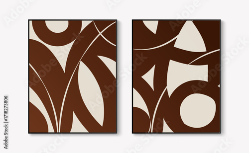 Abstract paint modern mid century art. Interior objects, Home decoration, Art prints, Vector illustration.