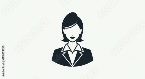 Silhouette of a professional female figure in business attire