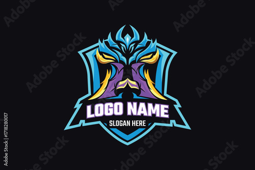 Colorful Gaming Mascot Logo Template with Modern Esports Design