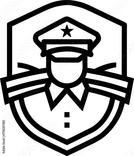 black officer badge icon clip art preview