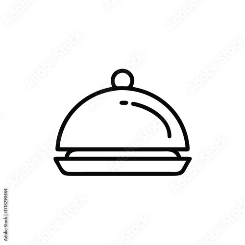 restaurant cloche icon on a black background