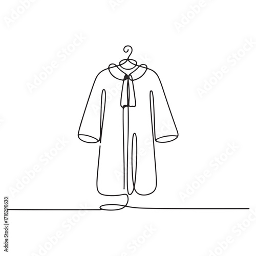 Judge Robe Continuous Line Art Minimalist Law Vector Illustration Design