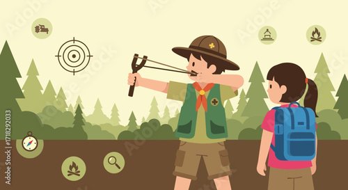 Young Scouts Explore The Outdoors with Slingshot and Accessories During Campout