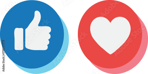 Facebook like and heart reaction icons scalable vector graphics eps file vector