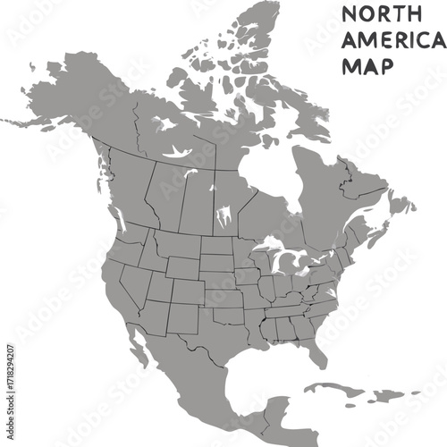 North america map vector illustration scalable eps graphic for design projects vector
