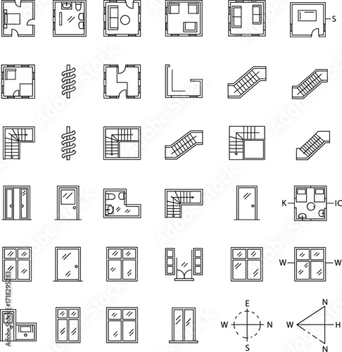 Blueprint Line Icon CollectionBlueprint Line Icon Collection