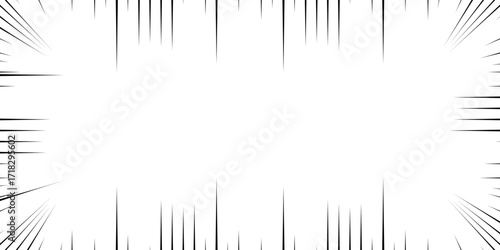 Manga Speed Lines Frame for Comic Book Action Scenes and Graphic Novel Layouts with Dynamic Effect