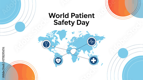 World Patient Safety Day Design Concept Illustration Global Healthcare Initiative and Medical Symbols Promoting Safe Healthcare Practices Worldwide