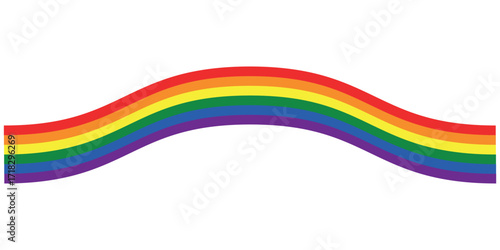 Pride Rainbow Wave Vector Graphic Symbolizing LGBTQ+ Community and Inclusivity for Digital Designs