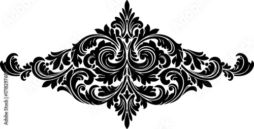 Obraz na płótnie Elegant black ornate flourish design evokes luxury, sophistication and classic b