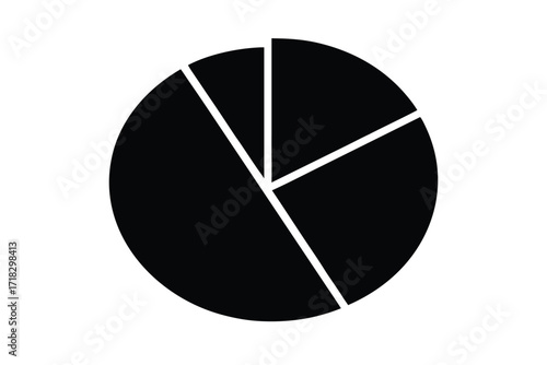 pie chart silhouette vector icon