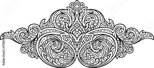 Elegant ornamental flourish design perfect for invitations, borders, and decorative accents adding timeless beauty and sophistication to any project.