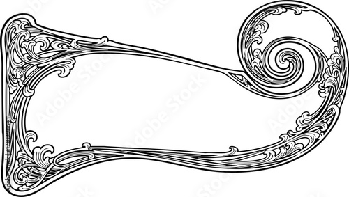 Elegant Art Nouveau ornamental frame design for luxurious invitations, certificates, and decorative projects, evoking timeless sophistication and classic beauty.