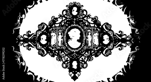 Elegant vintage cameo silhouette collection, perfect for nostalgic designs, evoking timeless beauty and classic romance in your creative projects.